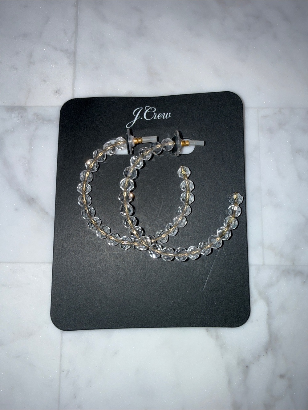 J Crew Crystal Hoop Earrings NWT